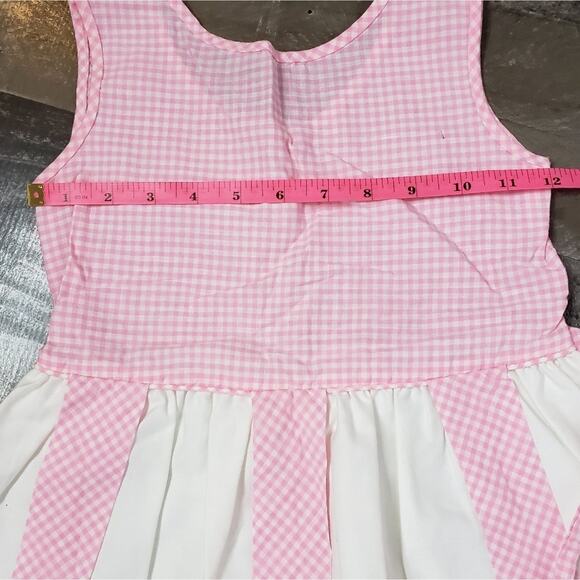 Vintage Handmade Pink & White Gingham Cottagecore Girls Dress - Picture 3 of 5